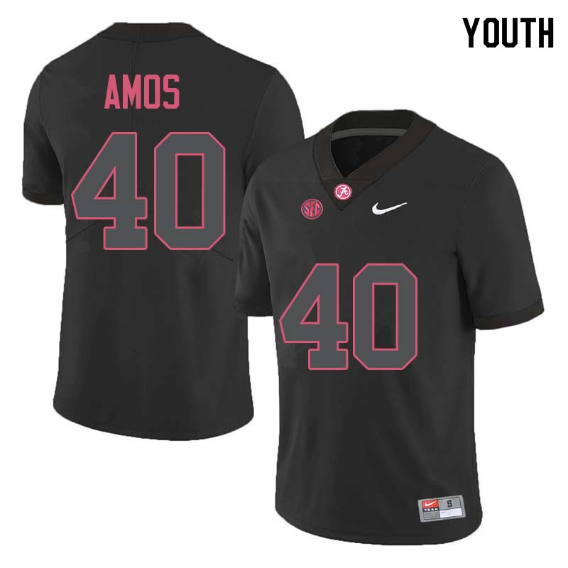 Youth #40 Giles Amos Alabama Crimson Tide College Football Jerseys Sale-Black